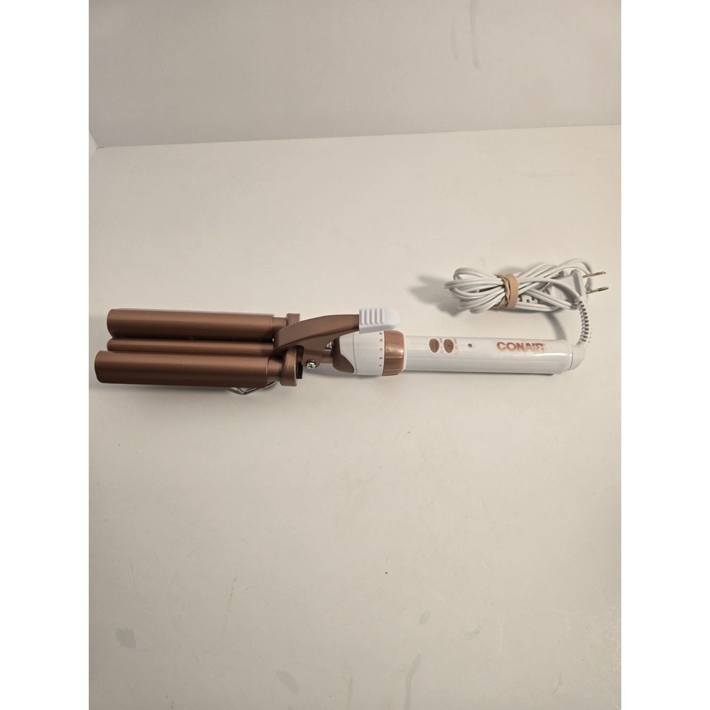 Conair 3 Inch Double Ceramic Triple Barrel‎ Waver Rose White Hair Iron NEW